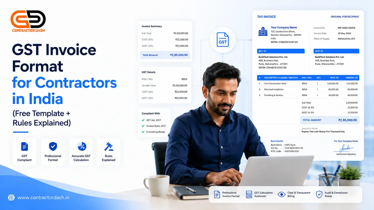 GST Invoice Format for Contractors in India (Free Template + Rules Explained)